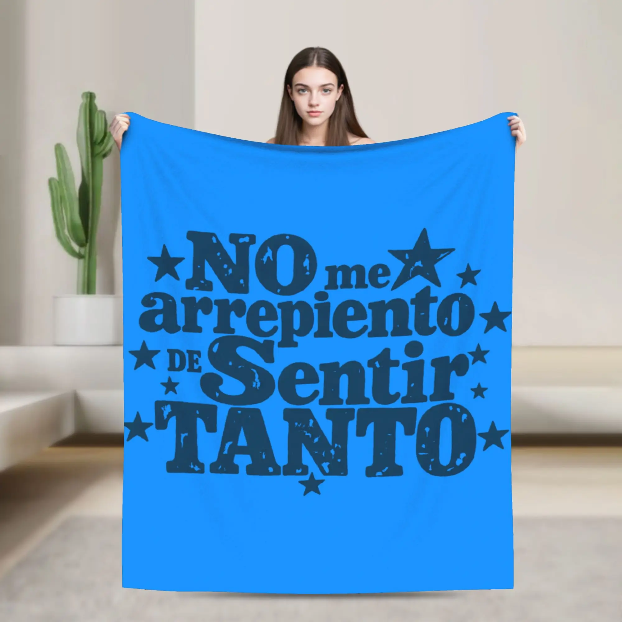 No Me Arrepiento de Sentir Tanto Blanket Karol G Flannel Funny Breathable Throw Blanket for Home Restaurant Textile Decor