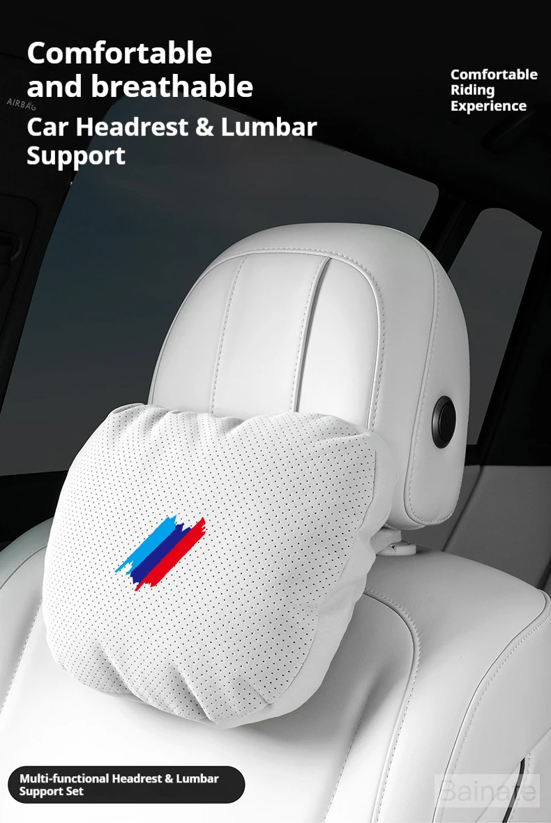 Auto-Kopfstütze Nackenstütze Sitz-Lendenkissen, Für BMW M Performance G30 G32 G01 G02 G05 G06 G07 G26 G23 F40 F20, Nackenkissen – Detail 1