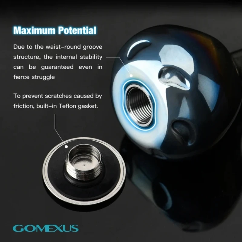 Gomexus-perilla de mango de carrete de titanio, 38mm, para Shimano Stella Vanquish Daiwa Exist Saltist 1000-4000, perilla de potencia giratoria TA38