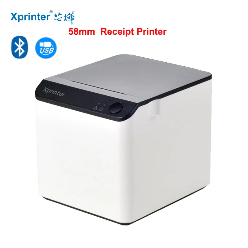 Xprinter Brand 58MM Mini Thermal Receipt/Bill Printer 90mm/s Speed  Interface :Bluetooth+USB White Color