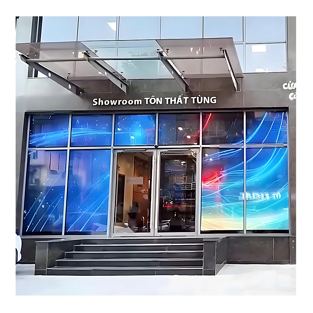 P10 Flexible Transparent Led Film Screen on Shopping Mall Windows Glass Ultra Thin Transparent Led Display  Panel