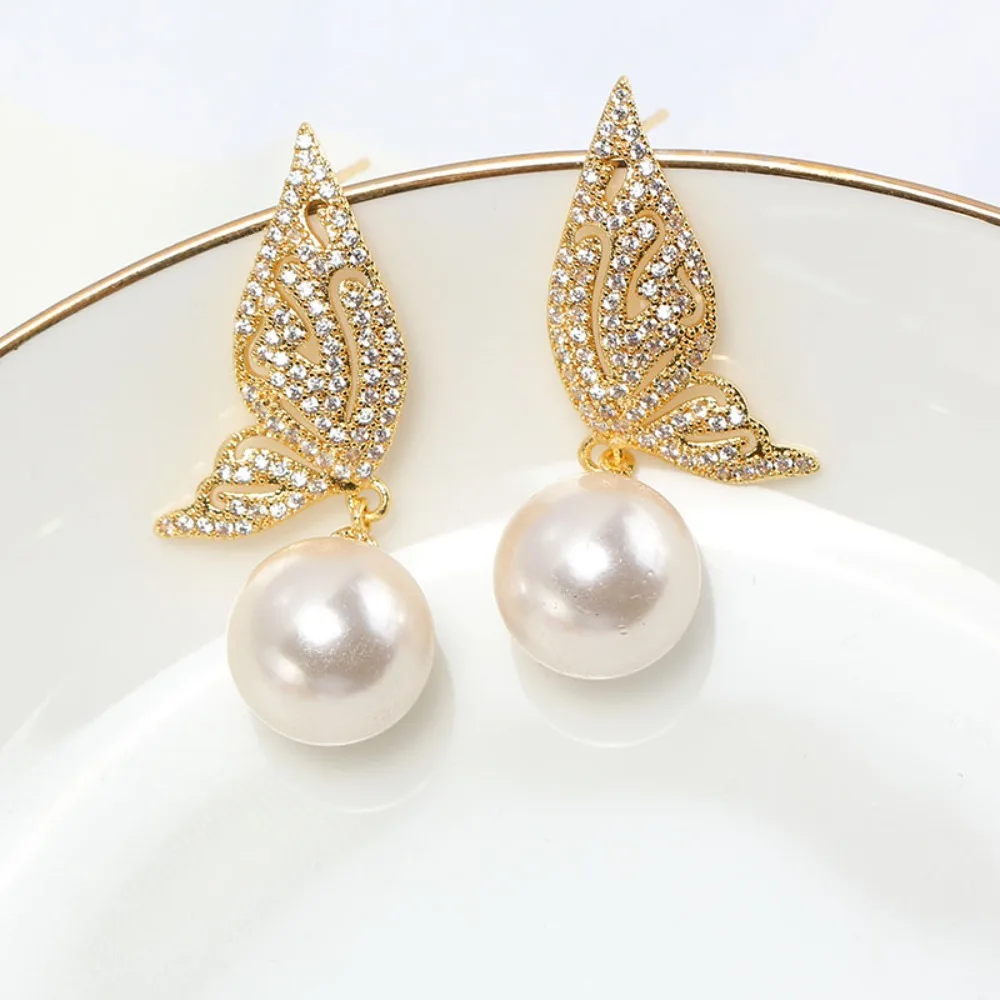 

4PCS S925 Sterling Silver Needle 18K Gold Wrapped Plated Brass Earring Settings Diy Jewelry Pearl Earrings Accessories