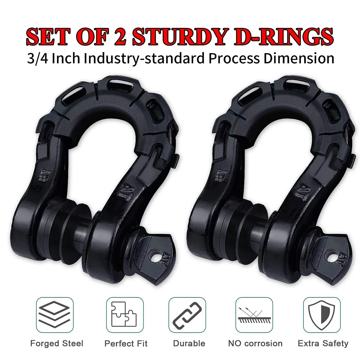 Rigging Hardware 8T Customized Off-Road Towing Bow Mega Shackles 3/4