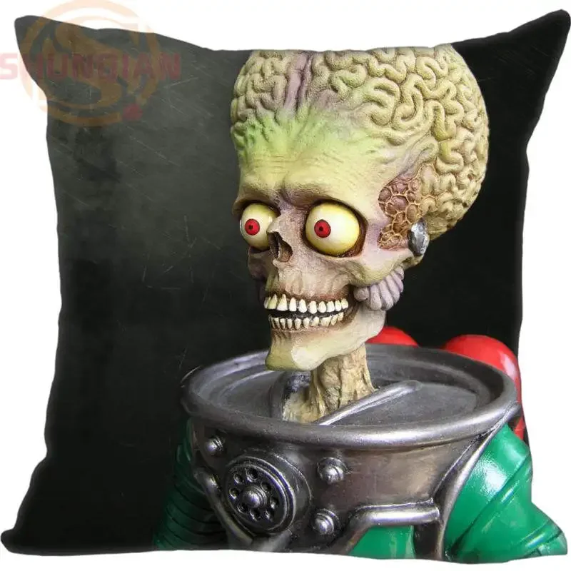 Custom Pillow Case Mars Attacks! Monsters Aliens Square Pillowcases Zipper Home Decoration 35x35cm 40x40cm