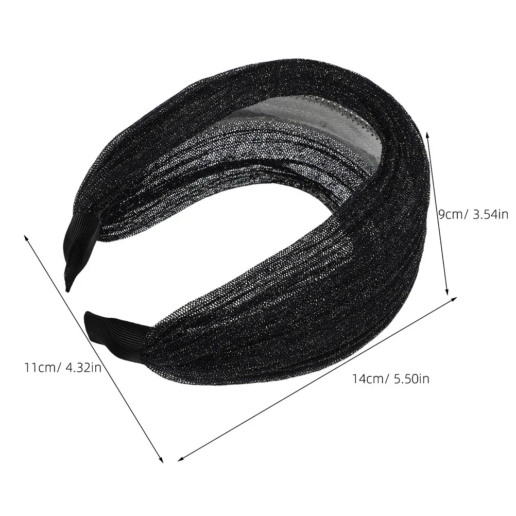 2Pcs Non-Slip Wide Hair Hoops for Women Gray Hair Covering Elastic Headbands Comfortable Secure Fit for Workout Yoga Running