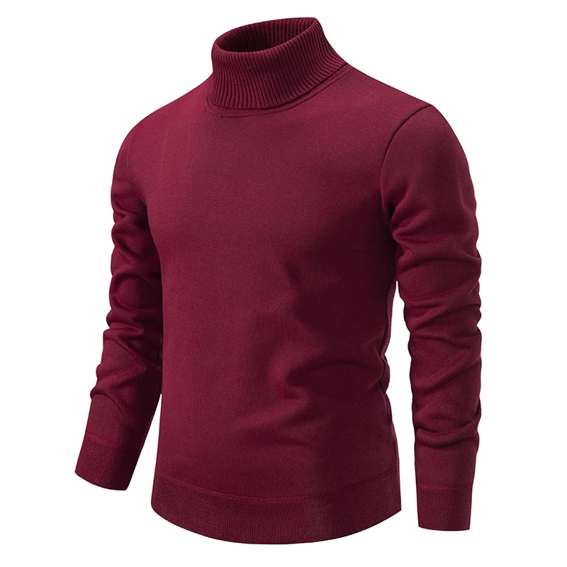 2023 Autumn Winter Men Turtleneck Fleece Sweaters Men Slim Knitted Thick Pullovers Male Casual Knitwear Warm Sweaters XXXL