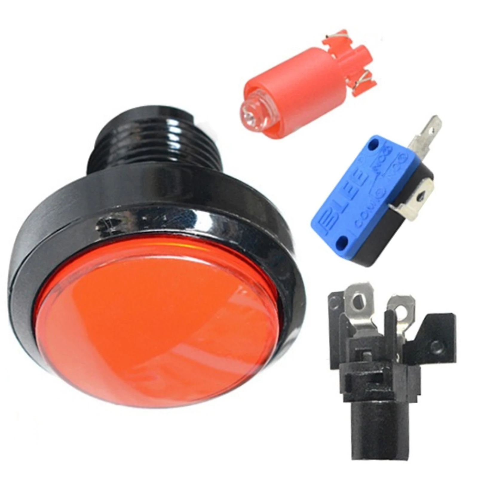 1 szt. Przycisk kopułkowy 45mm podświetlane przyciski zręcznościowe Led 12V przycisk zasilania przełącznik przycisk z mikroprzełącznikiem 5 kolorów