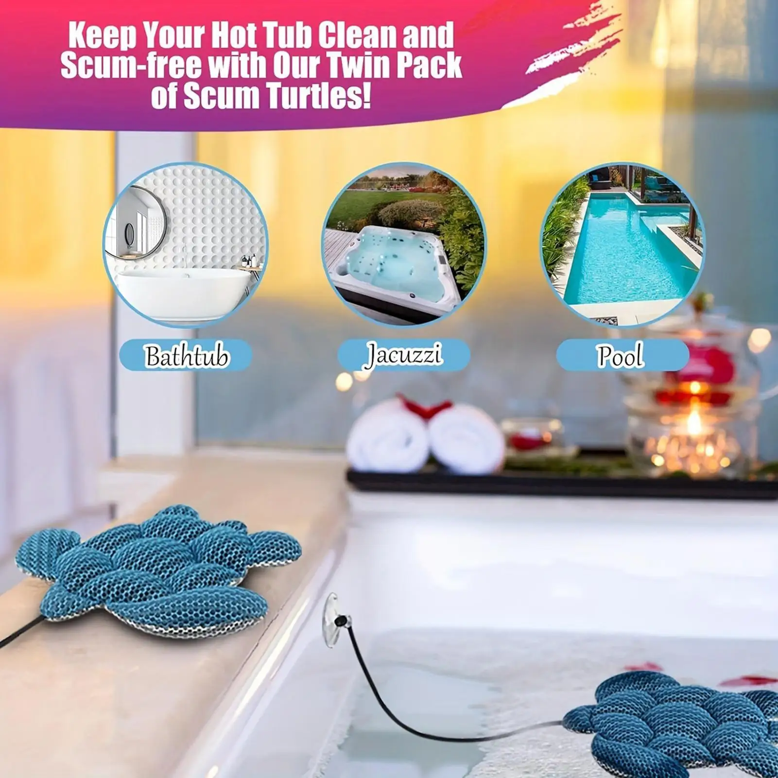 Reusable Hot Tub Scum Absorber turtle 3D Honeycomb Mesh Oil Absorbing Sponges for Scum Floating Washable Filter Bathtub Accessor view 5
