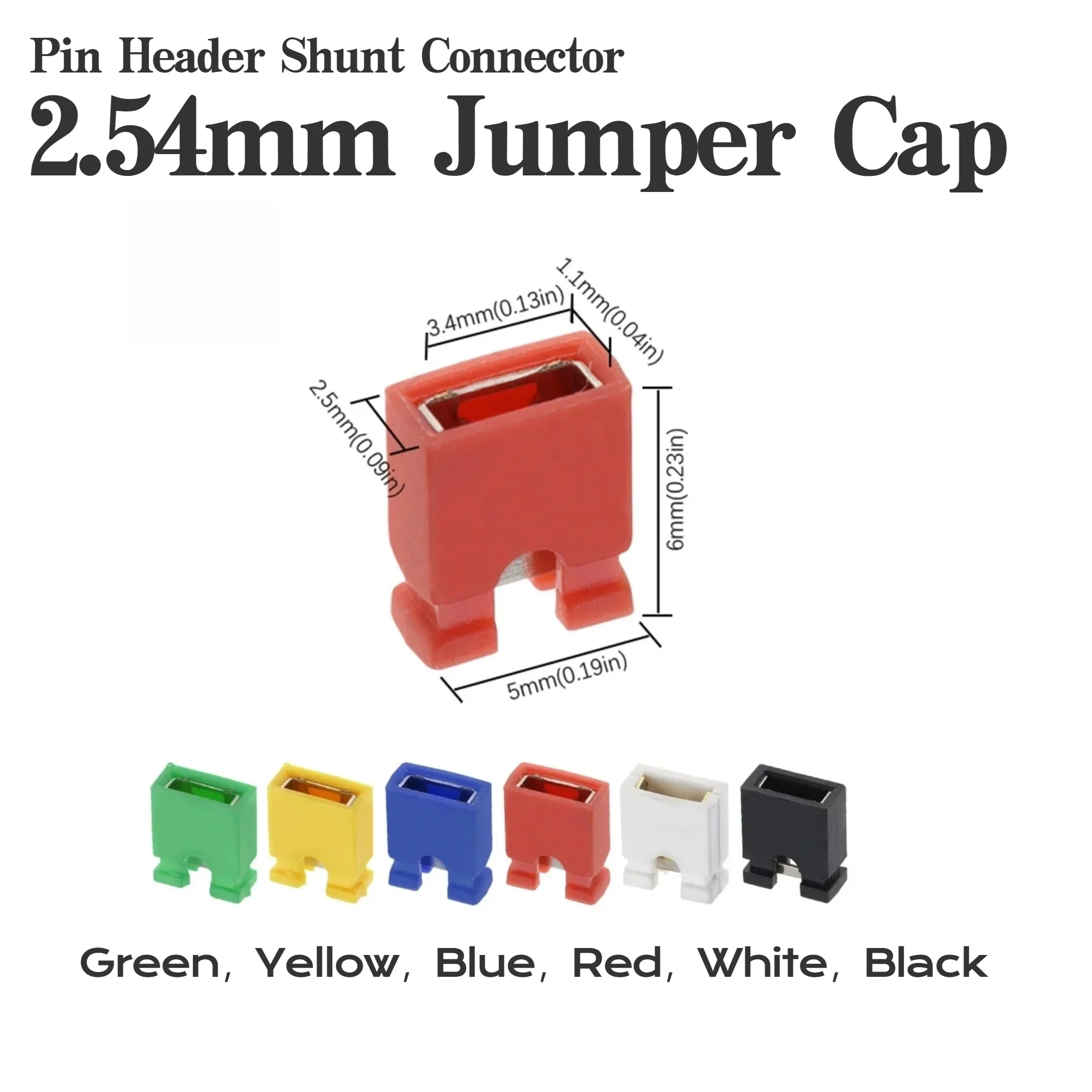 100pcs 2.54mm Jumper Cap Short Circuit Block Pin Header Connector Shunt Cap Multi Color For Electronic PCB Circuit