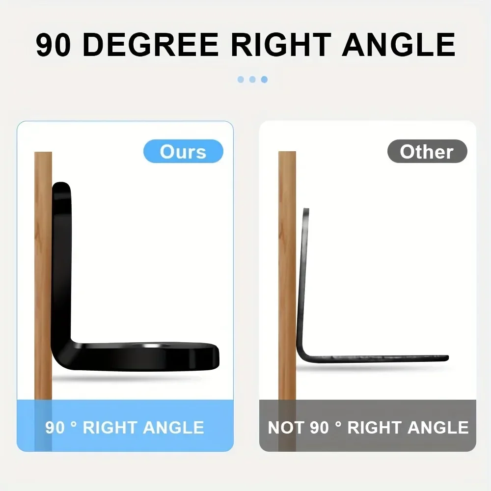 36pcs/Box Black L-shaped right Angle Support Accessories with screws Heavy duty connection Angle connector Wardrobe fixed image 5