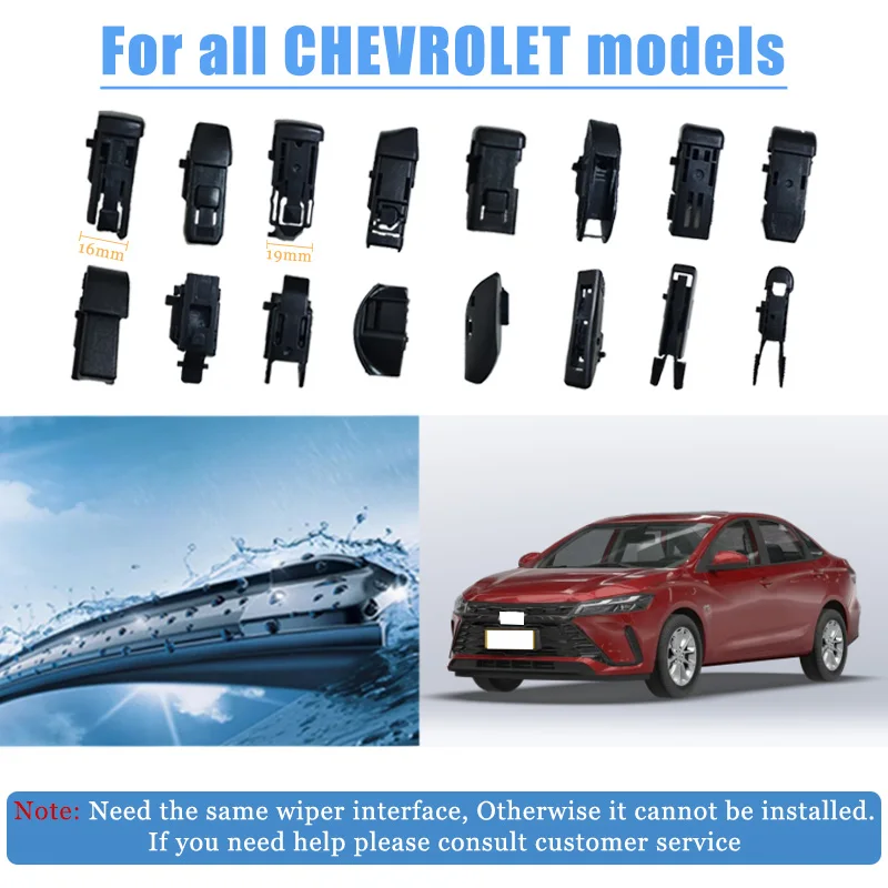 

For Chevrolet 1PCS Universal Car Windshield Wiper Blades Soft Rubber Automotive Replacement Wiper Easy to Install