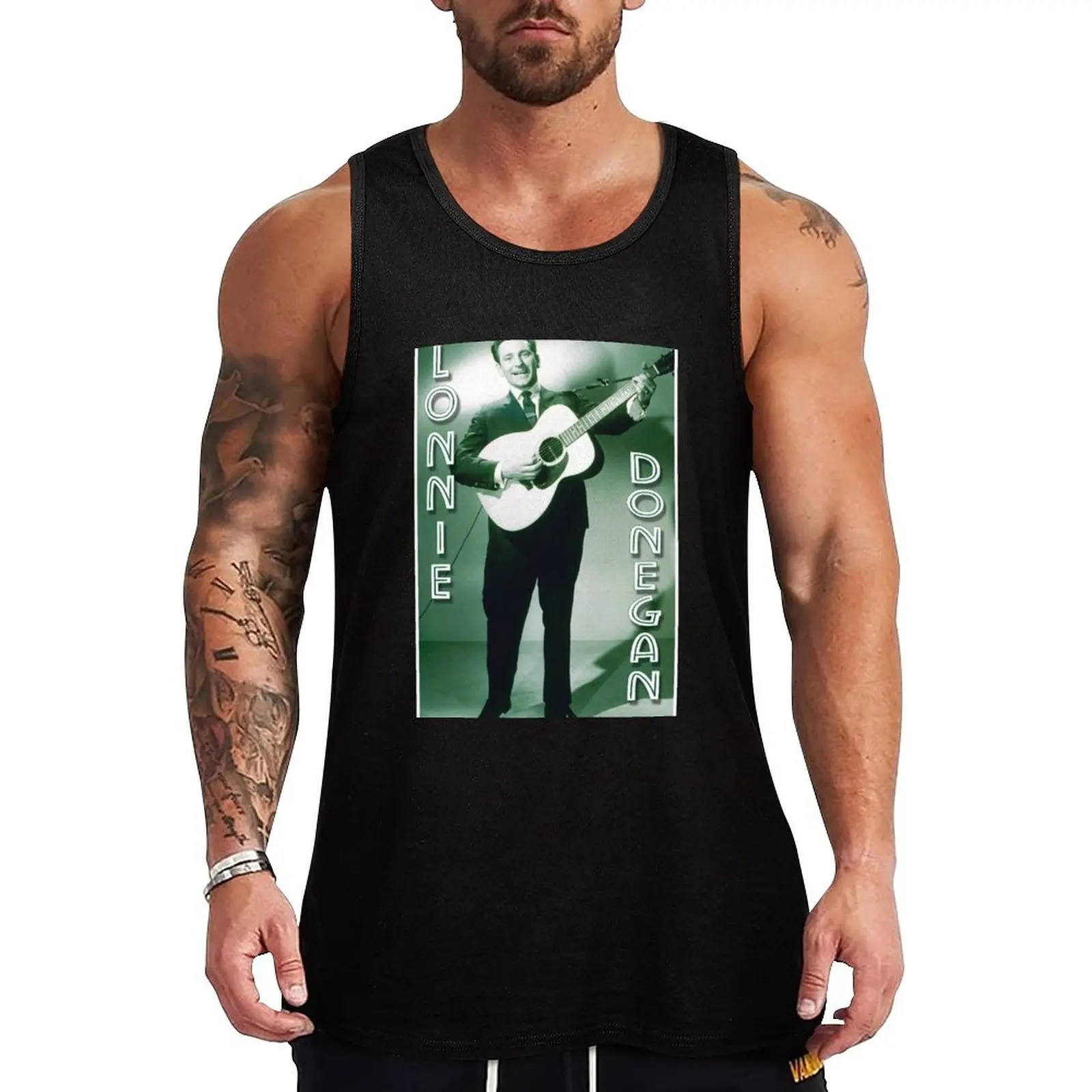 Camiseta sin mangas Lonnie Donegan, camiseta informal sin mangas, suelta y suave