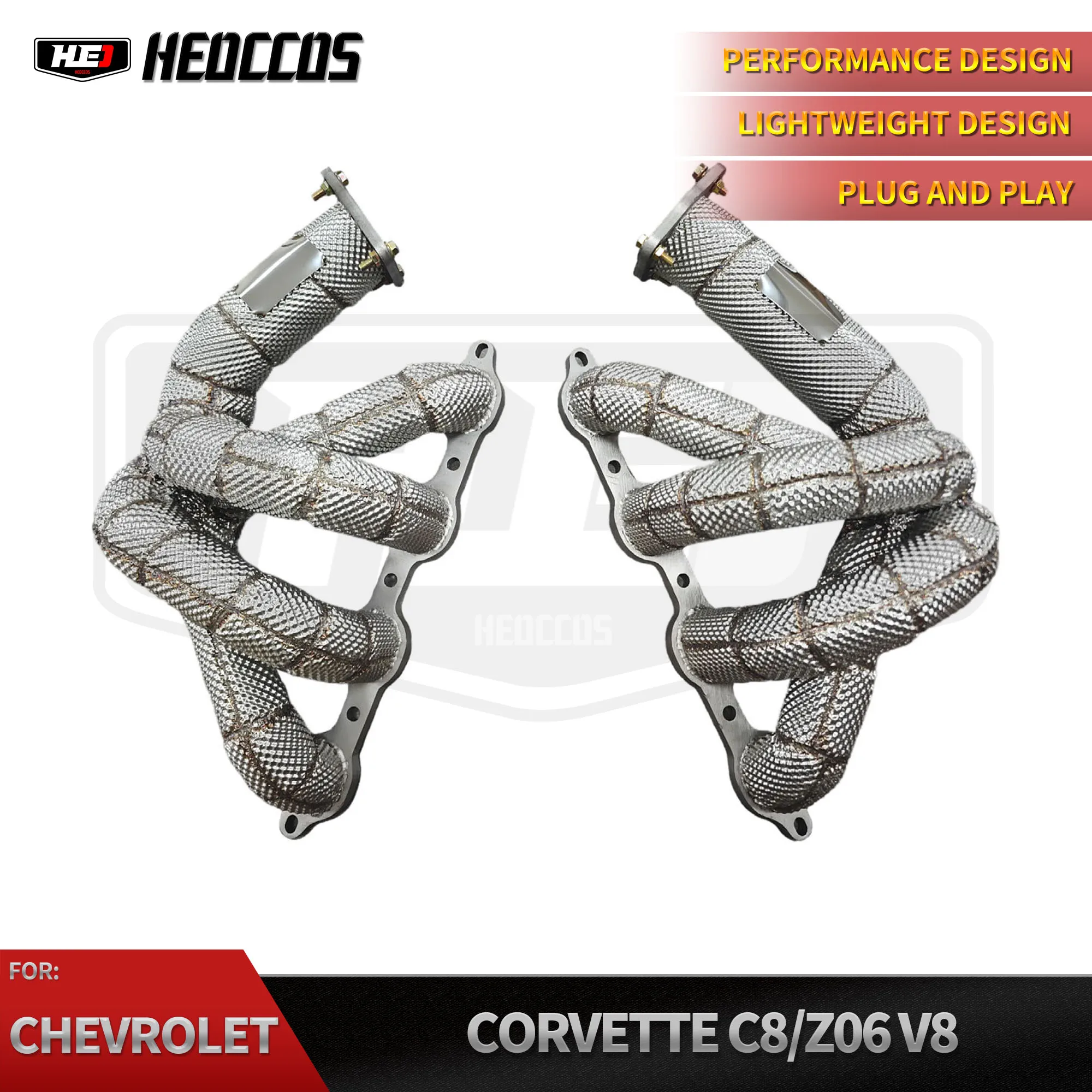 

HEO for Chevrolet Corvette C8/Z06 V8 Free Flow Exhaust Manifolds Headers Straight Pipe