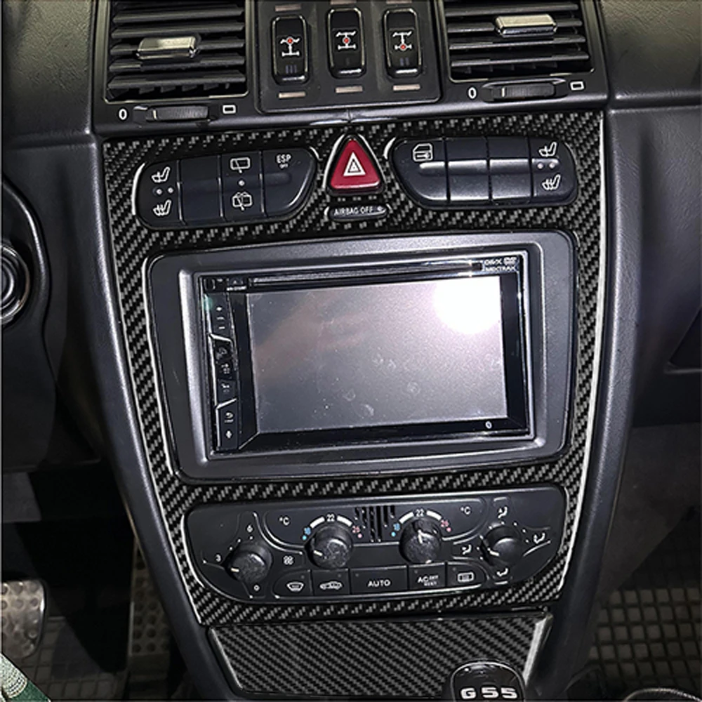 para-benz-clase-g-g500-g55-w463-2004-2012-fibra-de-carbono-control-central-navegacion-radio-cd-ac-trim-set-accesorios-de-coche-pegatina