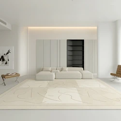 Light French Cream Style Carpet Living Room Bedroom Room Bedside Waterproof Anti Slip Carpets Coffee Table Fluffy High End Rug