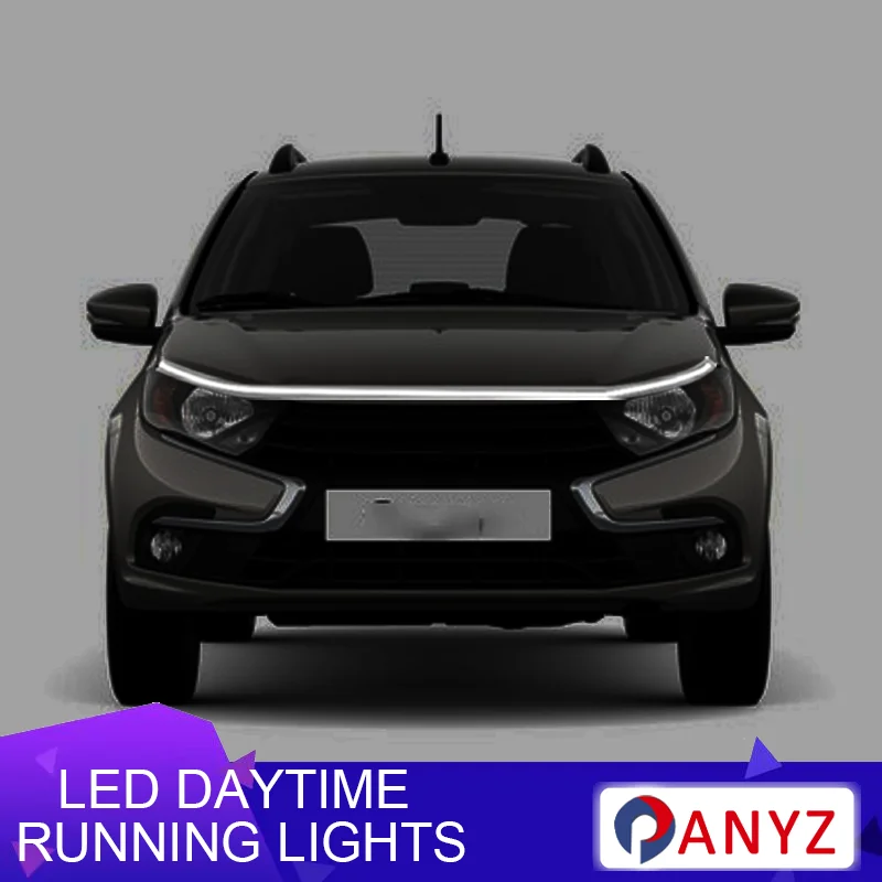 

FOR Lada 2115 niva Vesta XRAY XCODE Granta LED Daytime Running Light Scan Starting Car Hood DRL Guide Decorative Ambient Lamp12V