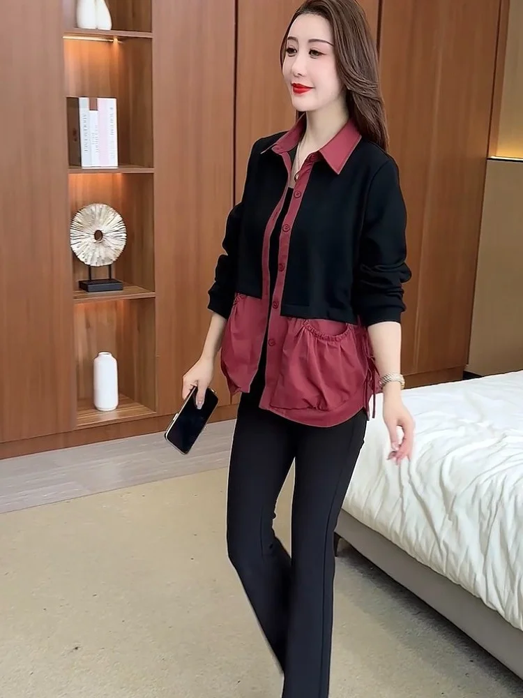 ファッショナブルなカジュアルレディースジャケット、2024年秋、エレガントなスリムコート、年齢を若く見せる、多用途、小さいサイズにも対応、ボタン付き...