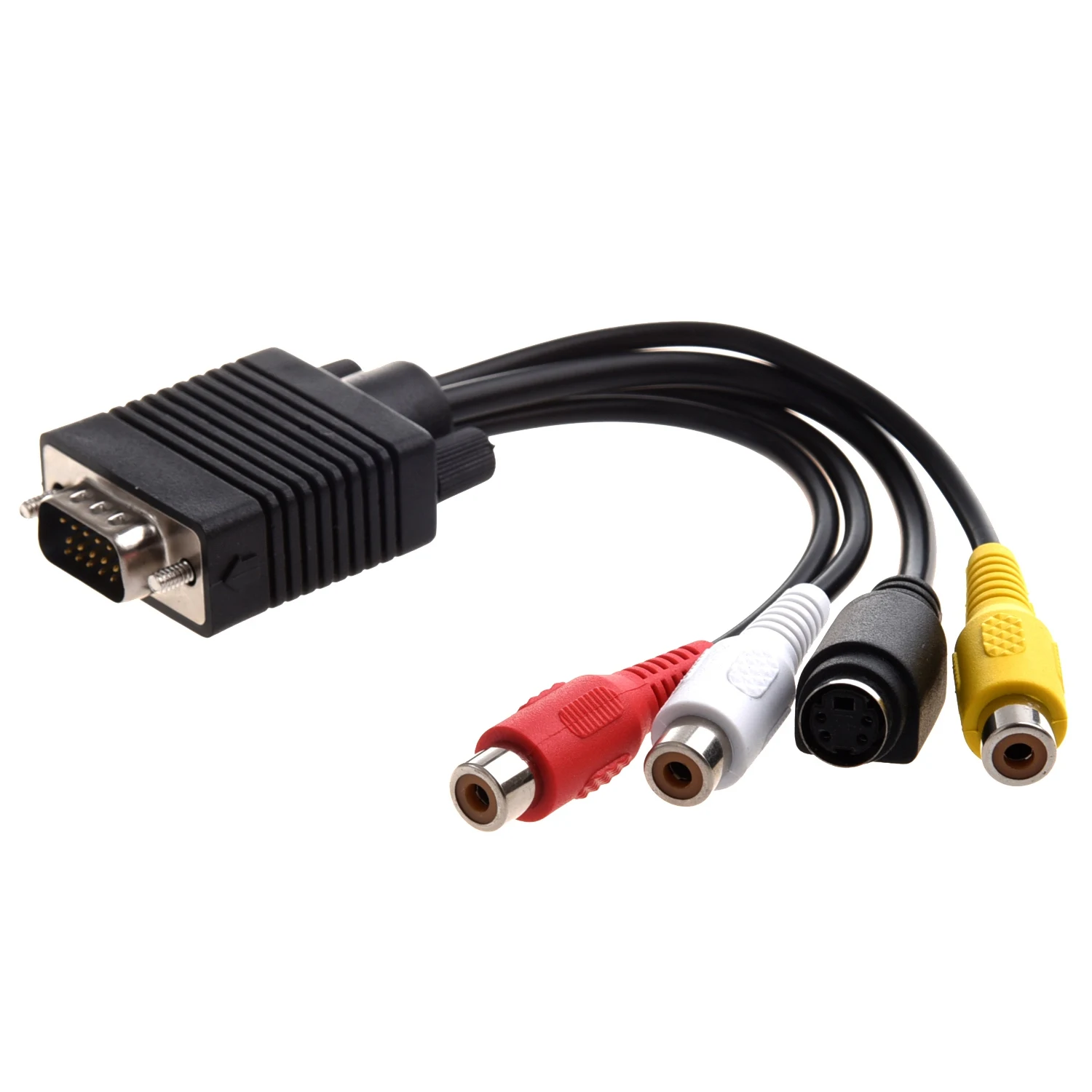 ABSQ-VGA Adapter to TV S-Video RCA Out Cable for PC Video