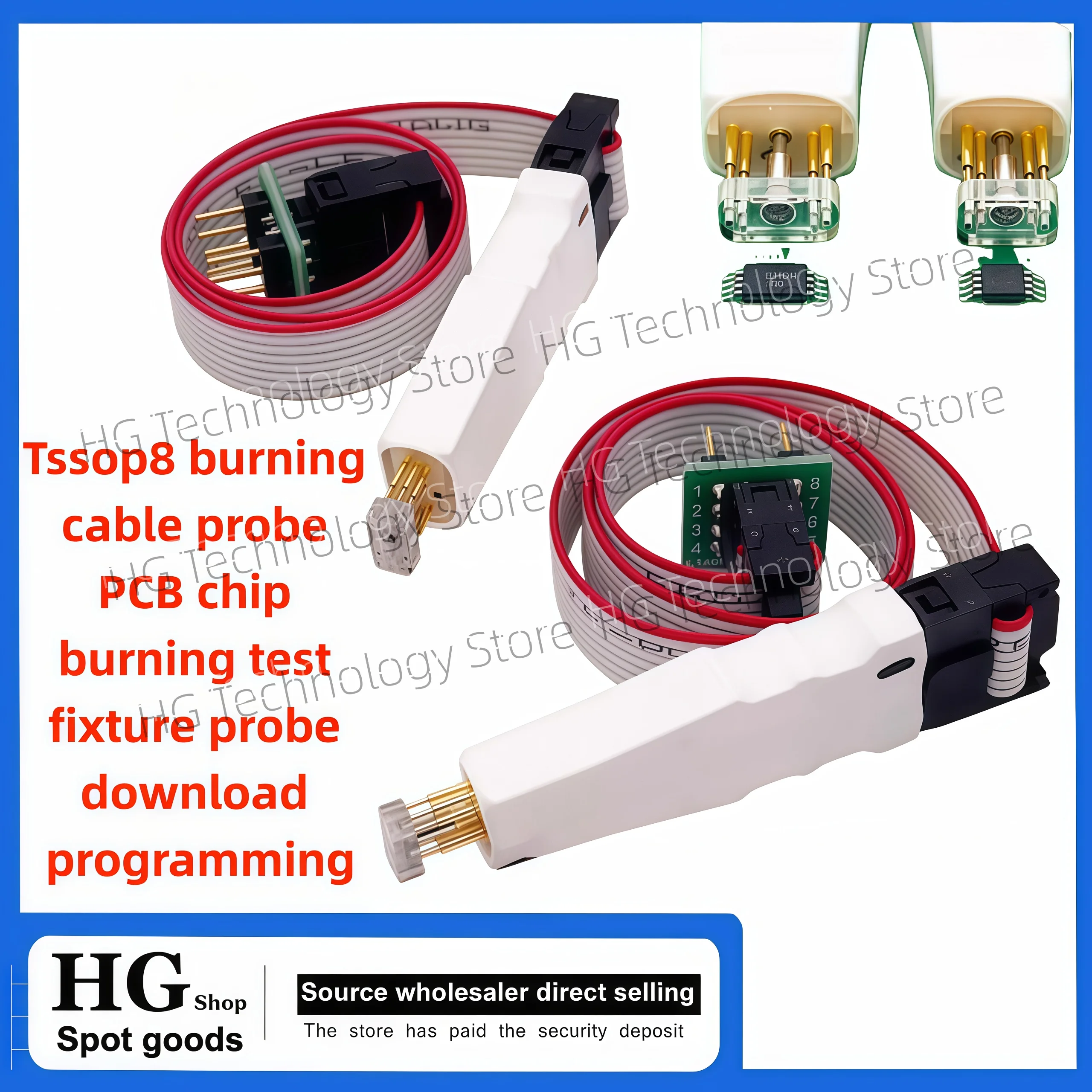 1PCS Original  Tssop8 burning cable probe PCB chip burning test fixture probe download programming
