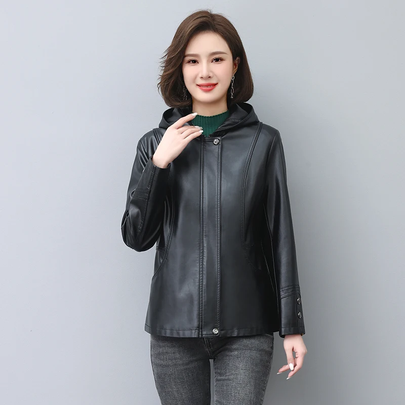 Haining Echt Leren Jaet Dames Casual Slim Fit Schapenvachtjas Grote Maat Bovenkleding Lente Herfst Nieuw Sle