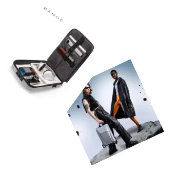 BANGE  PVC Hard Sheel 15.6-inch Laptop Men's Backpack Cool  Waterproof Trend Bag for Men and Women