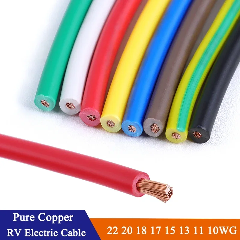 RV Copper Wire PVC Electrical Extension Cable Single-Core Multi-Stranded Flexible Hookup Building Wire For Car Audio Wires Motor