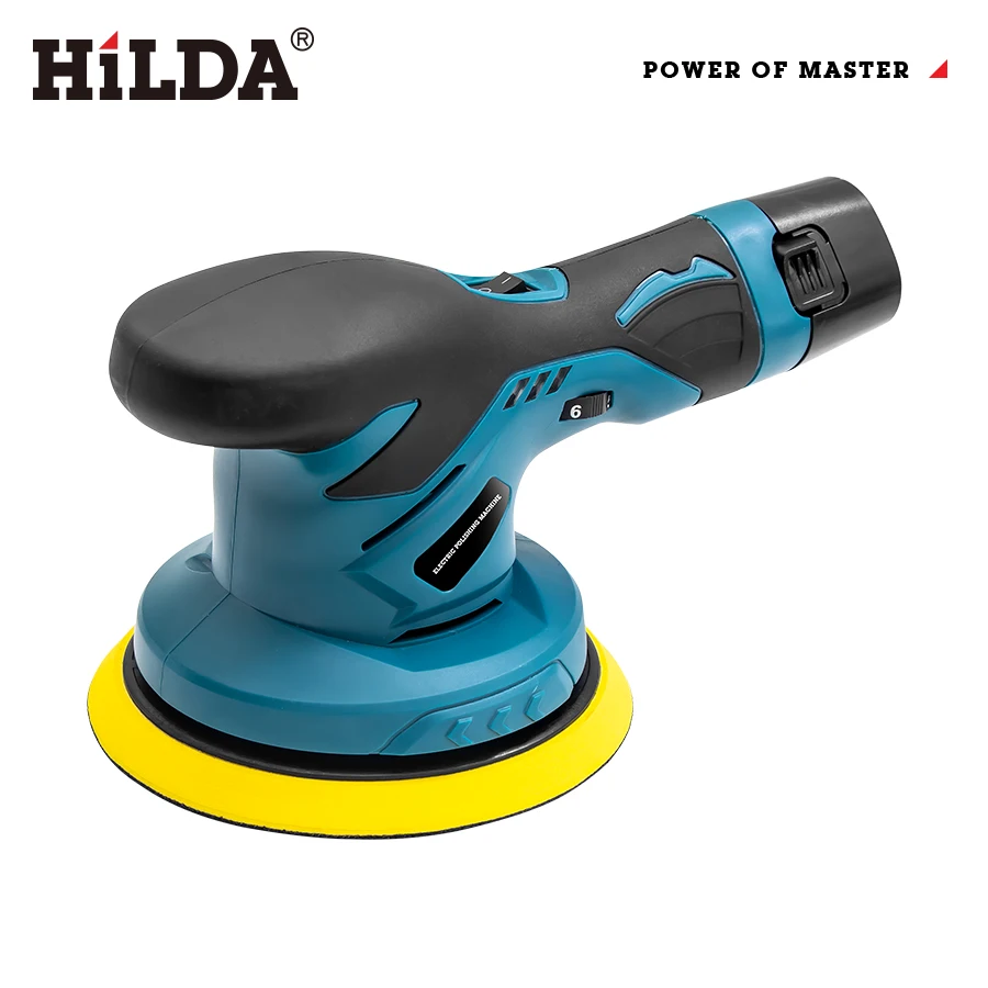 HILDA 12V Cordless Car Polisher Wireless Car Beauty Waxing Auto Paint Care Furniture Polishing Machine Auto Washing