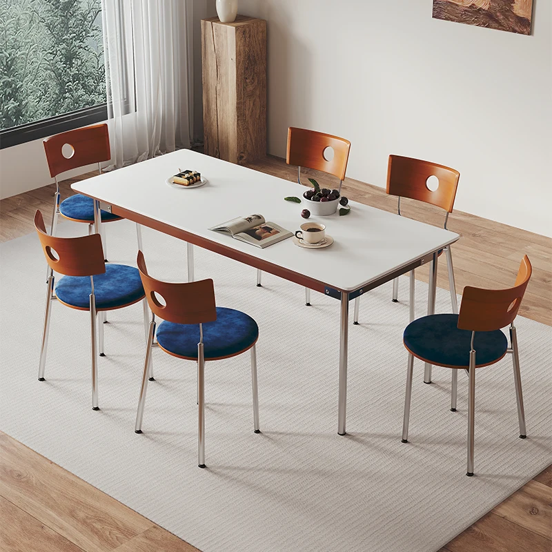 Tavoli da pranzo per feste in piccoli spazi Decorazione quadrata Tavoli da pranzo nordici marroni Cucina moderna Mesa De Comedor Mobili per la casa