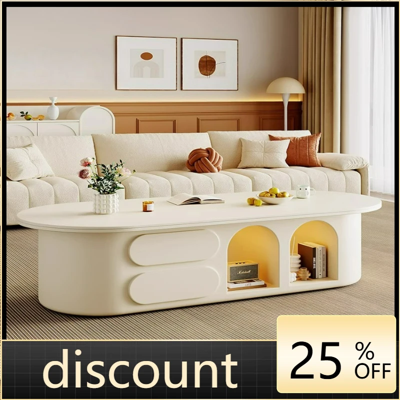 

LTT Cream Style Living Room Slate Coffee Table Household Modern Light Luxury Advanced Creative Small Table