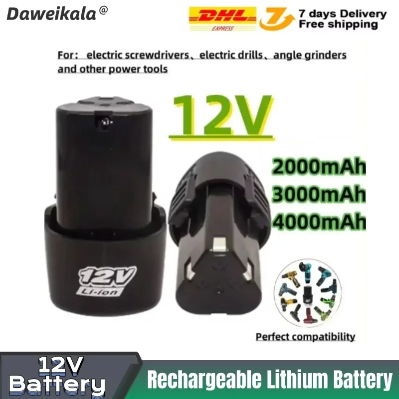 Daweikala Rechargeable Lithium Battery new 12V 4000mAh Universal For Electric Screwdriver Electric Drill Mini Angle Grinder Powe