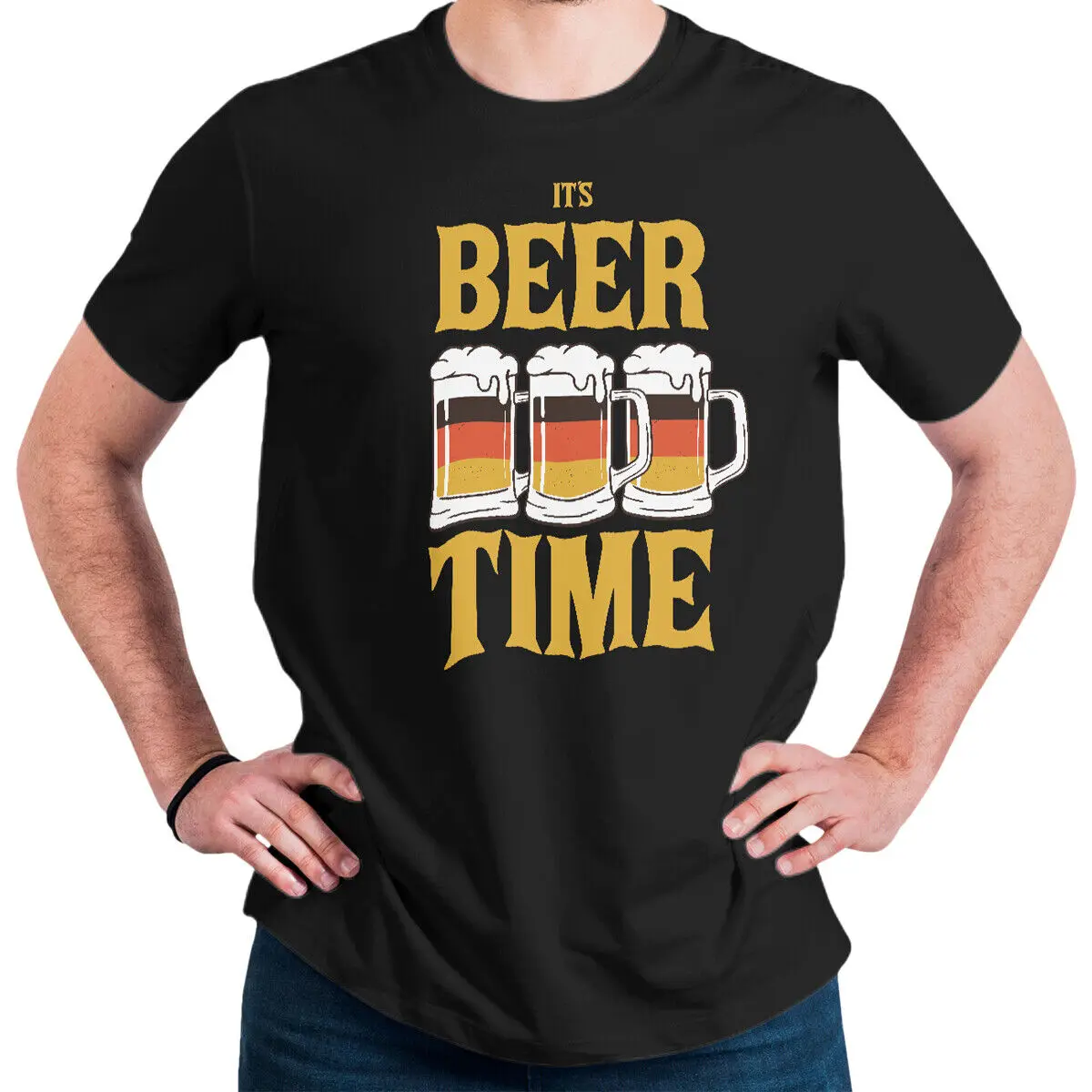 It's Beer Time Germany Oktoberfest Graphic Art Novelty Tee Funny Soft T-Shirt