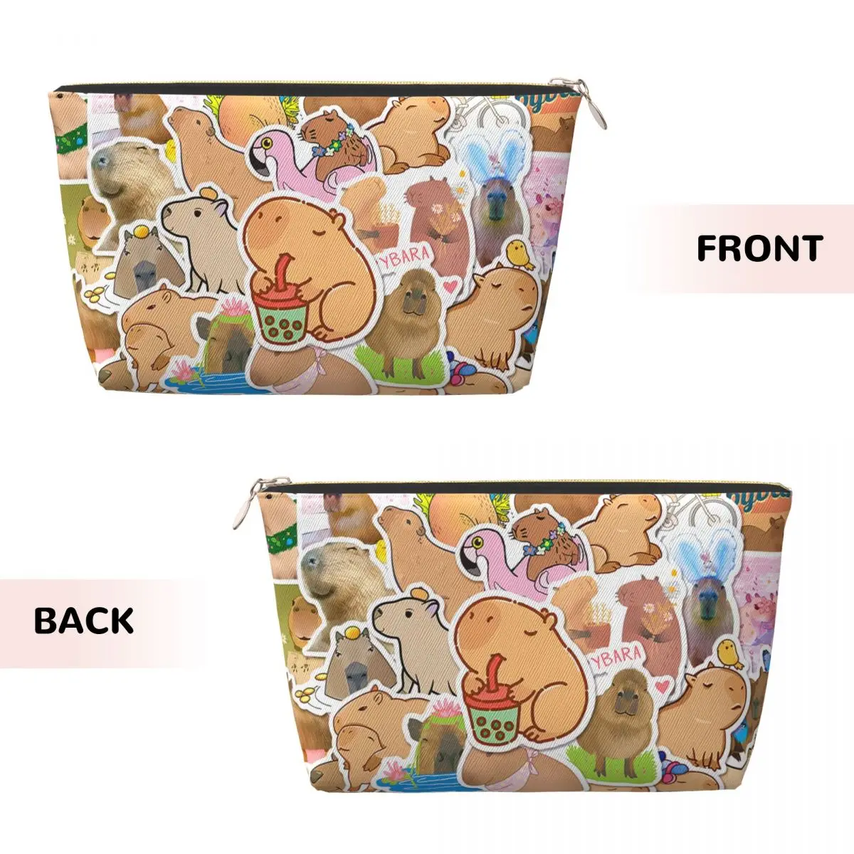 Custom Cute Giant Cavy Capybara Collage Travel Toiletry Bag for Women Makeup Cosmetic Organizer Beauty Storage Dopp Kit