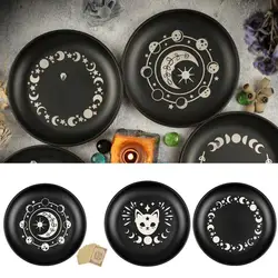 5.5-inch Divination Tray Diameter Meditation Candle Holder Tray Crystal Stone Storage Tray Includes 12 Sheets Of Parchment Paper