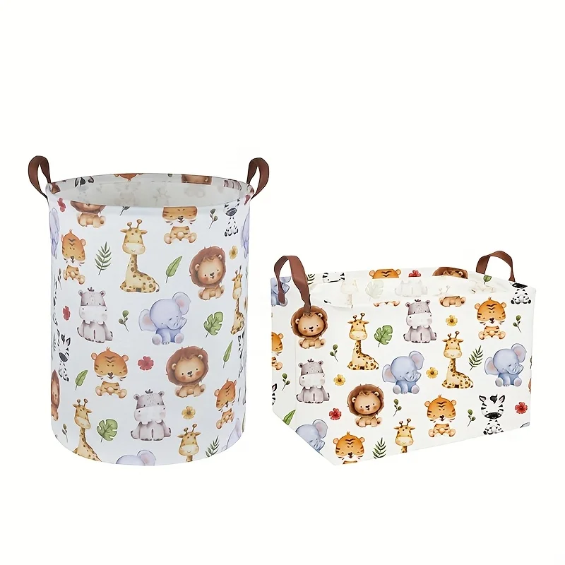 Wäschekörbe, Tierdruck, strapazierfähiges Polyester, Kleiderkörbe, Schlafzimmer, Badezimmer, Organisation, niedlicher Löwe, Giraffe, Bär-Design