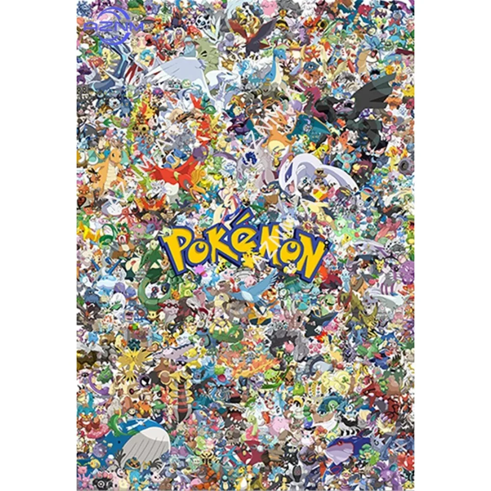 1pc  Pokemon Anime Peripherals Gengar Posters Pikachu Kawaii Picture Art Water Colours Canvas Painting for Kids Bedroom Decorate
