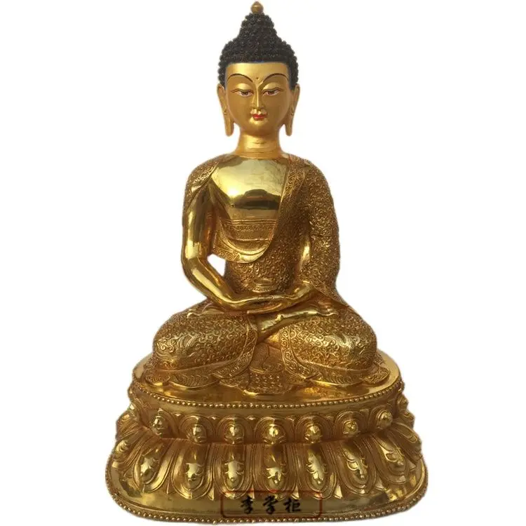 Pure Copper Buddha Statue, Tibetan Tantra, Nepalese Gilded Amitabha III Buddha Infinite Tathagata Ornament 33/45/65CM