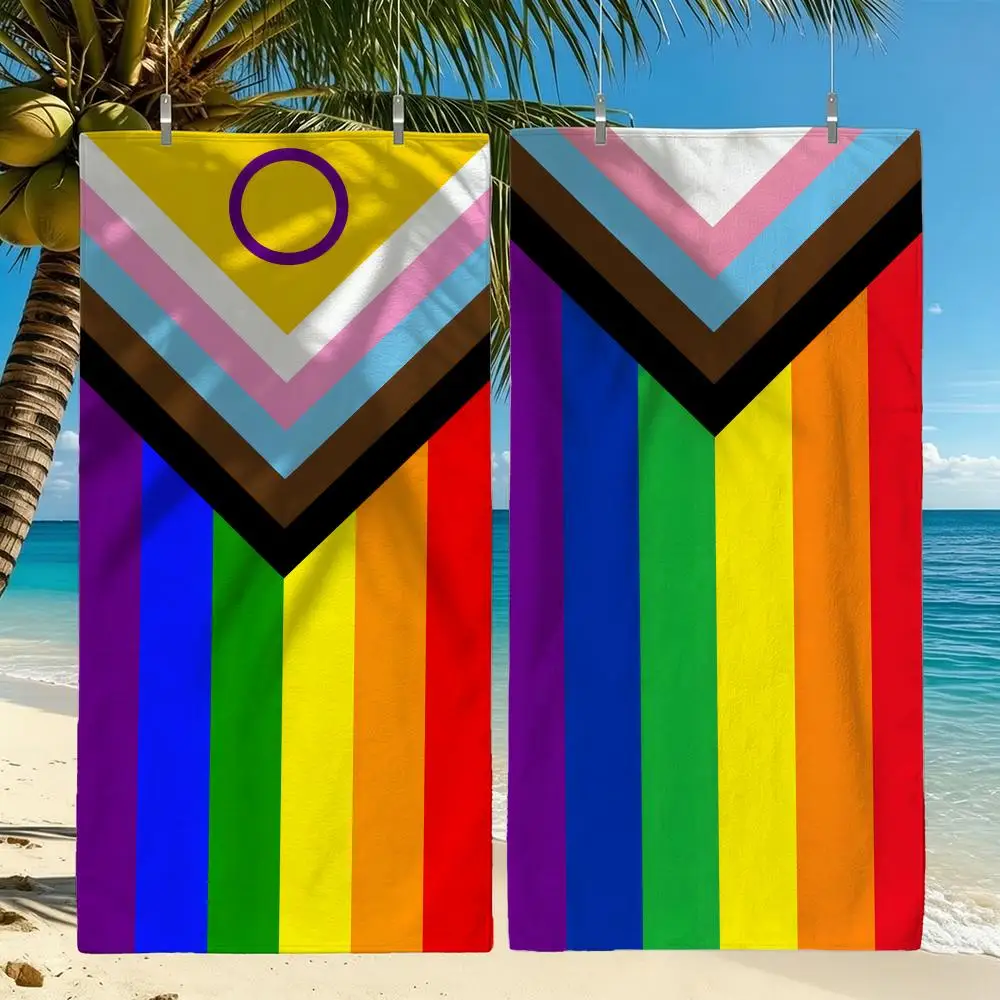Pattern Bear Pride LGBT Graphic Towel Towel Beach Towel Oversized Quick Dry Towel Absorbent Soft Swim BeachTowels for Men Women