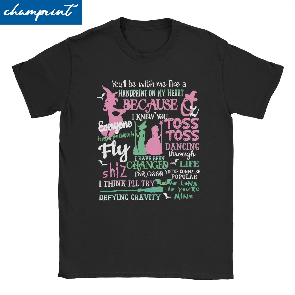 Vintage Wicked Elphaba & Glinda T-Shirt Men Women's Round Neck 100% Cotton T Shirt Musical Movie Short Sleeve Tee Shirt Clothing