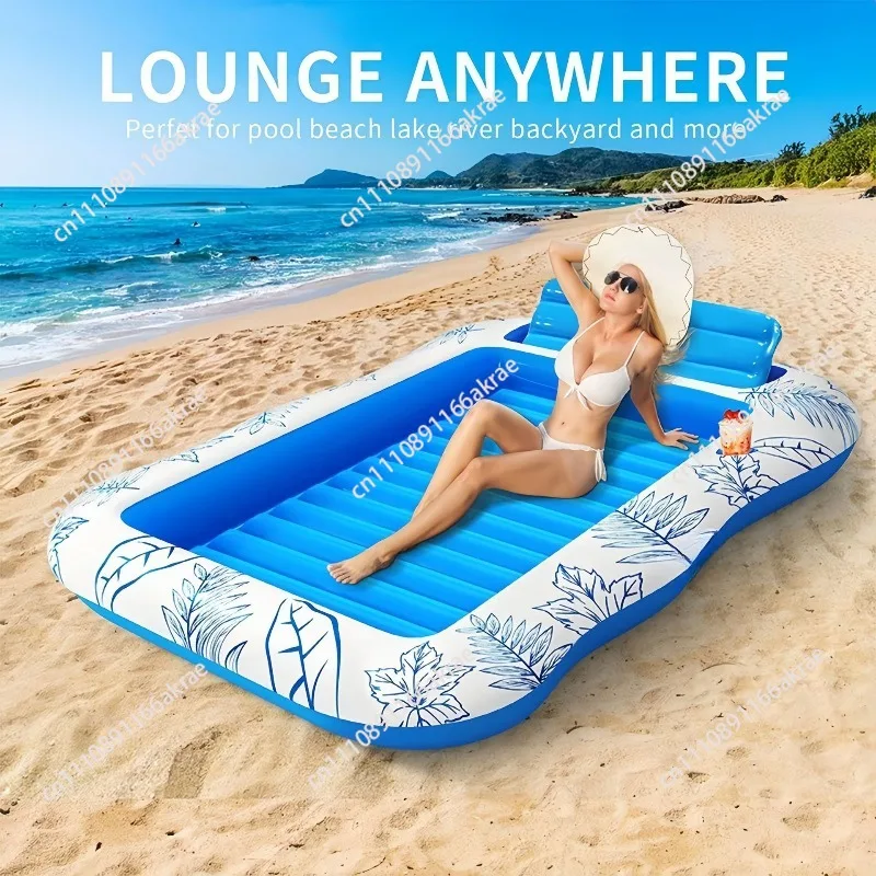 Multi Functional Inflatable Air Cushion Float, Swimming Pool Double Air Cushion Bed, Beach, Camping Air Cushion Bed S