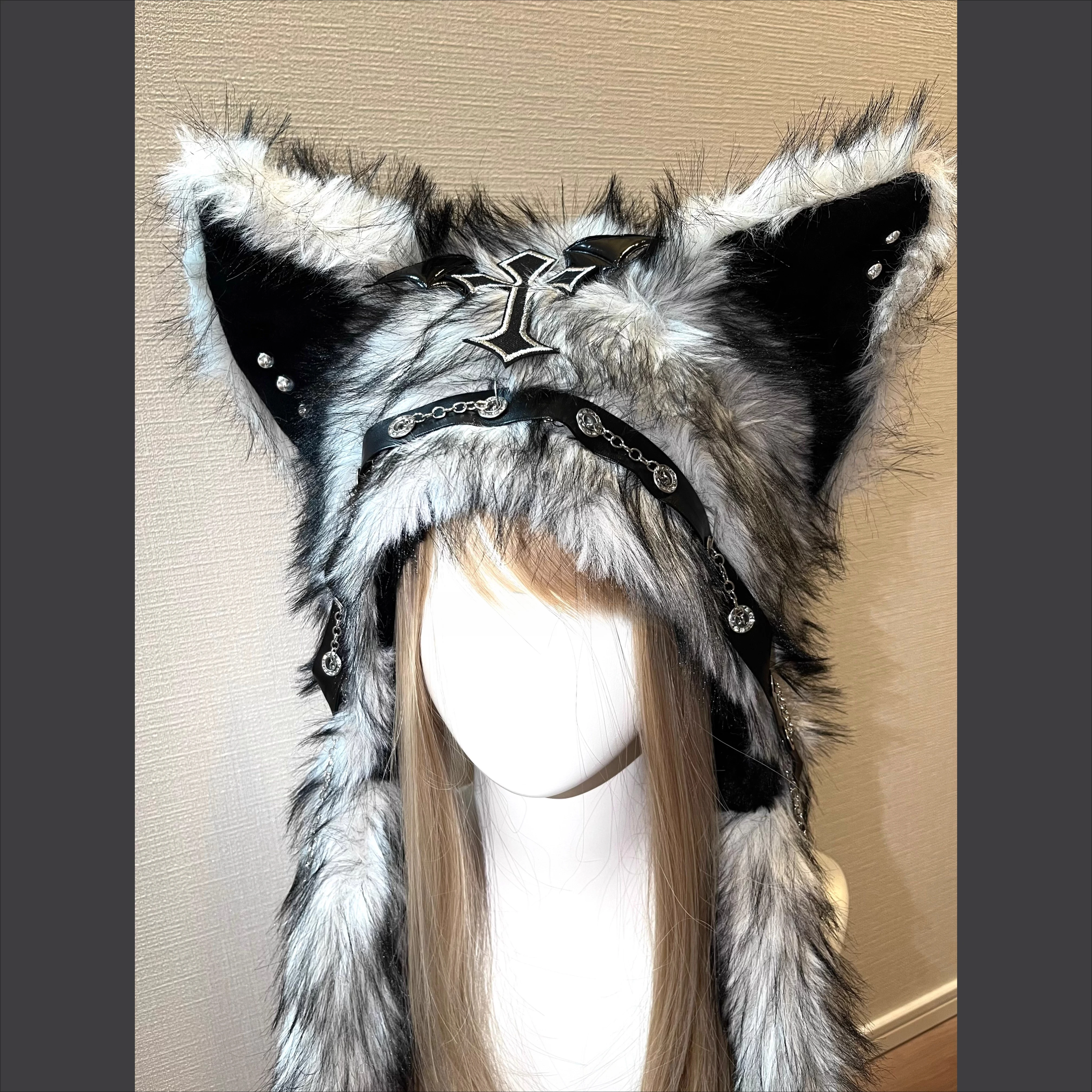 Magic Diary-Eclipse Cat Fox-Plush Beast Ear Hat Subculture Dark Ear Protection Thickened Warm Autumn and Winter
