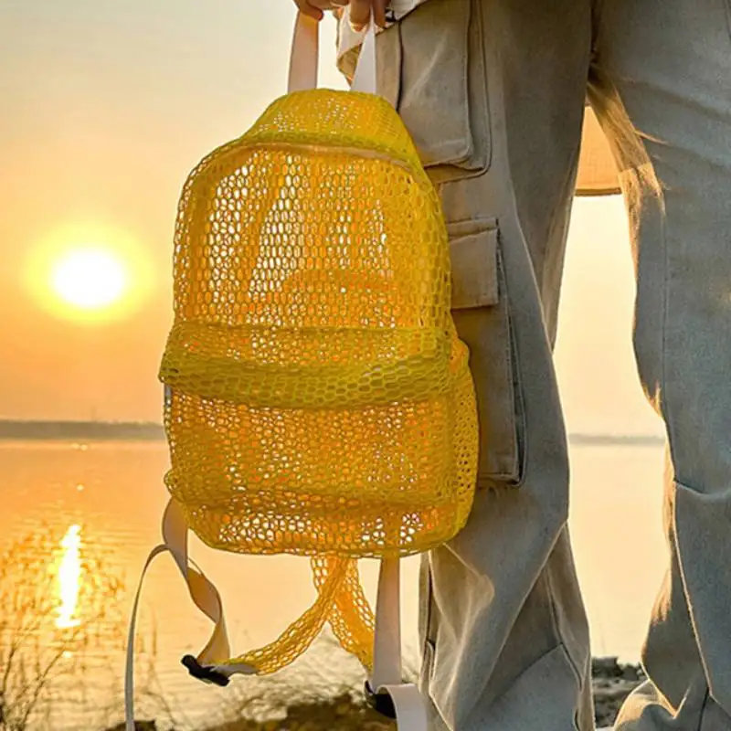 

Mesh Skeleton Backpack Travel Beach Swimming Rucksack Summer Outdoor Hiking Shopping Bag Lightweight Fashion Weekend SchoolBag