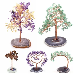1PC Money Tree Natural Crystal Stone Amethyst Citrine Agate Quartz Reiki Lucky Fengshui Home Decoration Ornaments Specimen Gift