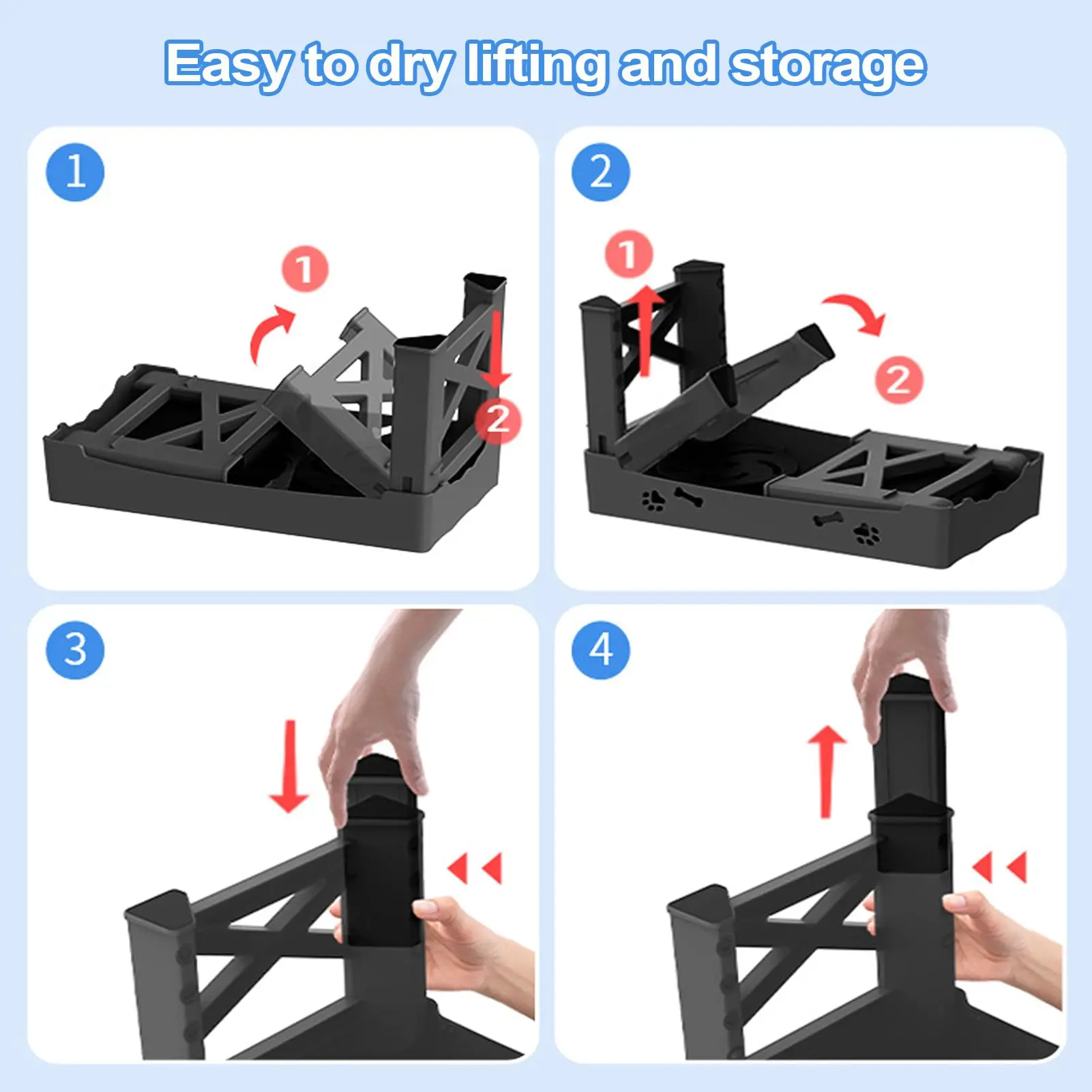 Support de gamelle ergonomique surélevé pour chien, gamelle surélevée antidérapante pour animaux de compagnie, support de gamelle pour nourriture et eau pour chiens et chats de petite, moyenne et grande taille, station d'alimentation pour animaux de compagnie