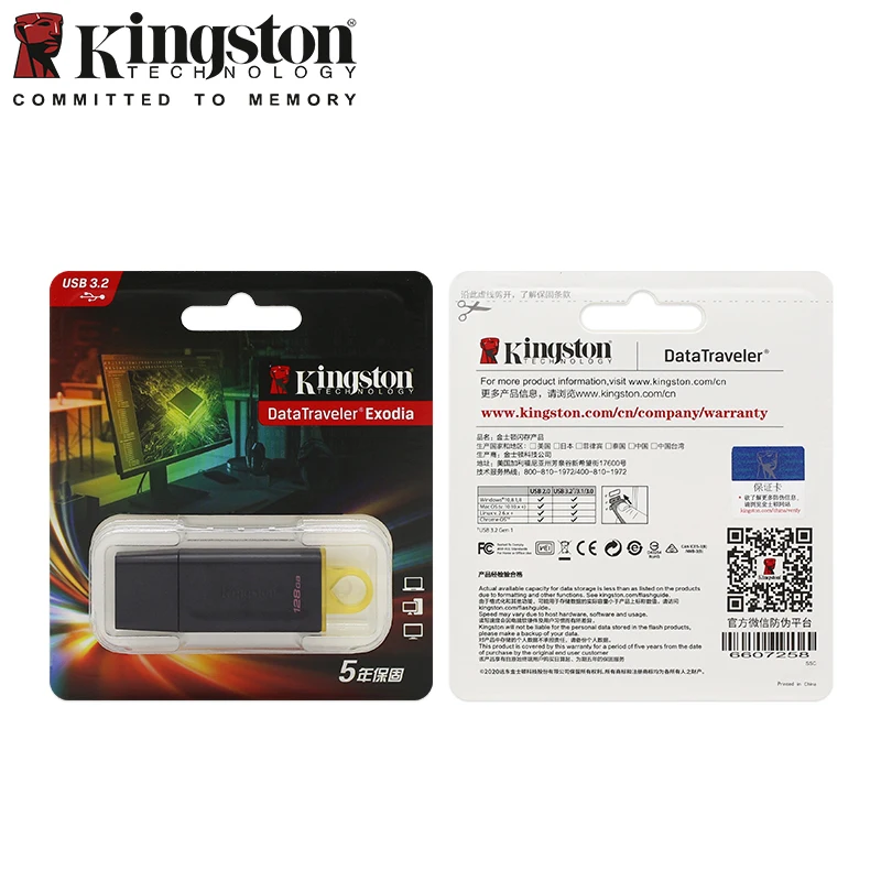 محرك فلاش Kingston-USB للكمبيوتر ، محرك أقراص فلاش DTX ، قرص ذاكرة يو إس بي ، سعة عالية ، USB ، Gen1 ، 64 جيجابايت ، GB ، way