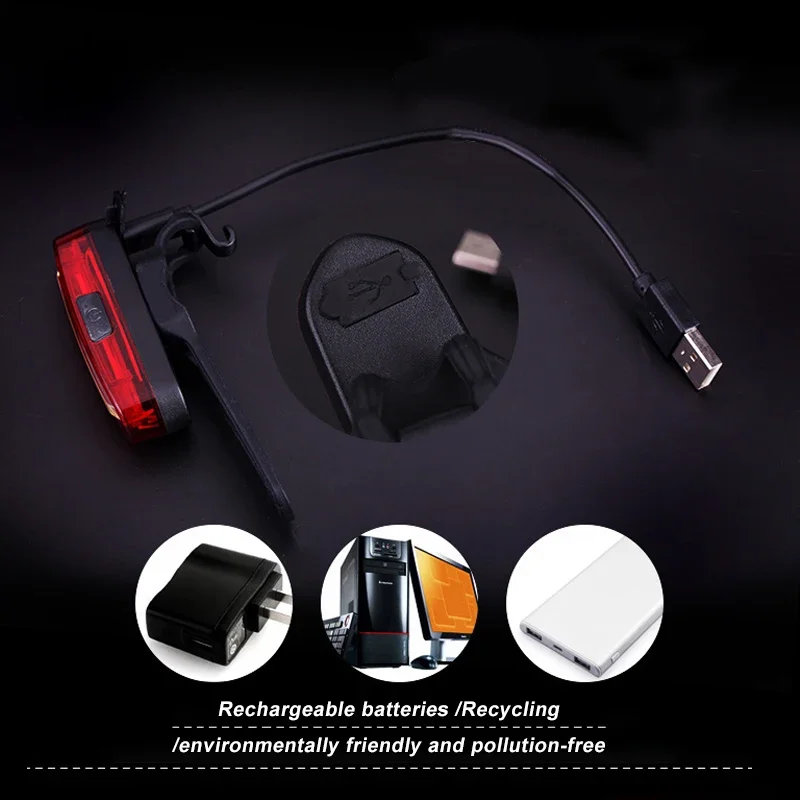 USB Lade Fahrrad Rücklichter Fahrrad Zubehör Mountainbike Nacht Reiten Warnung Wasserdichte Griff Bar Tragbare lichter