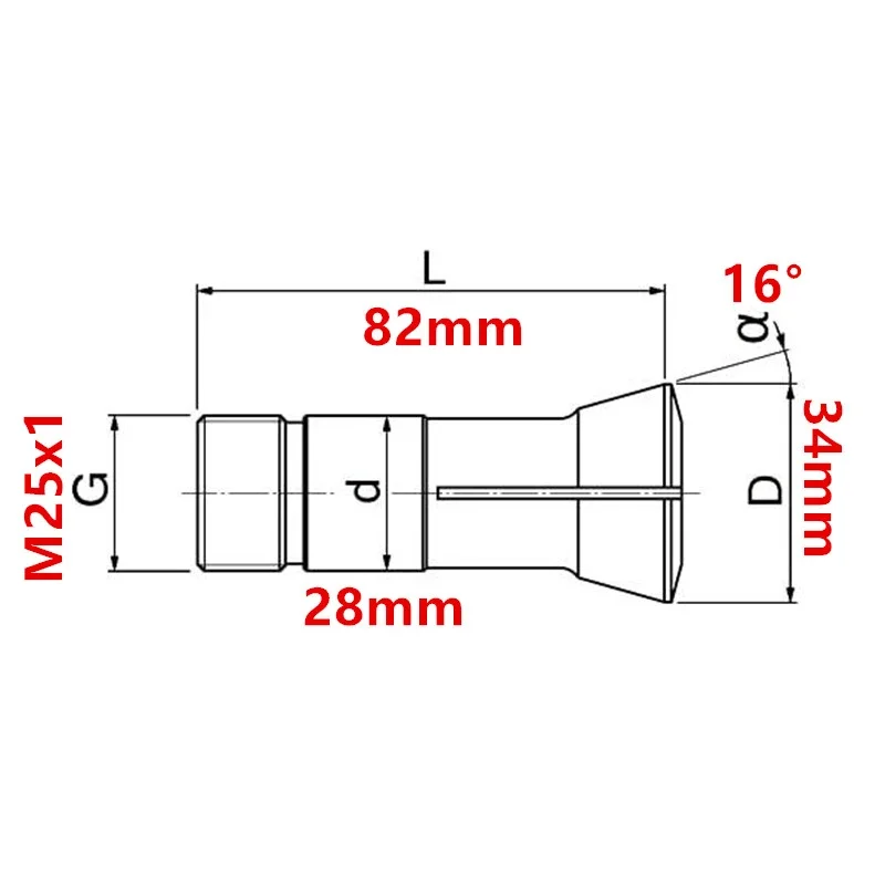 T223 CNC Lathe Collet Chuck Guide Bushing 223T B261 TD25S T28-82-M25.1 22001 Guide Sleeve With Round Hole 2mm-21mm