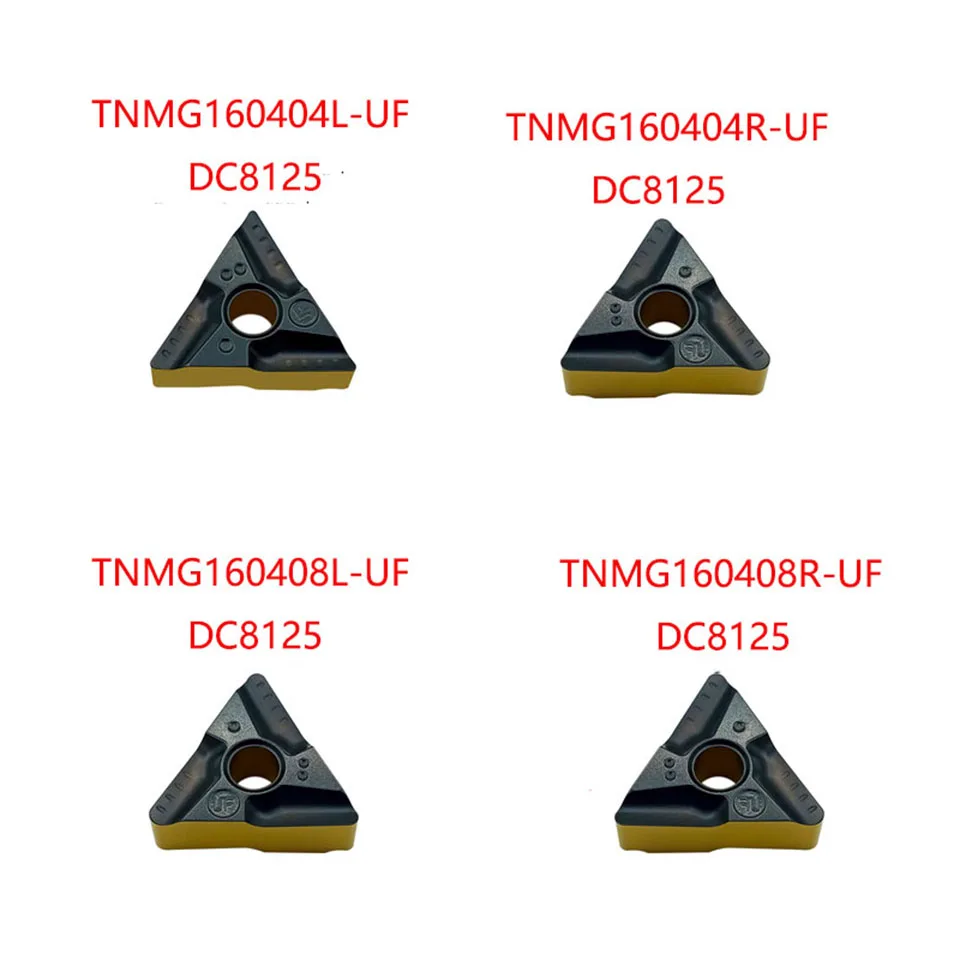 10 pz inserti in metallo duro TNMG160408 UF tornio originale di alta qualità utensile da tornio in acciaio inossidabile temprato