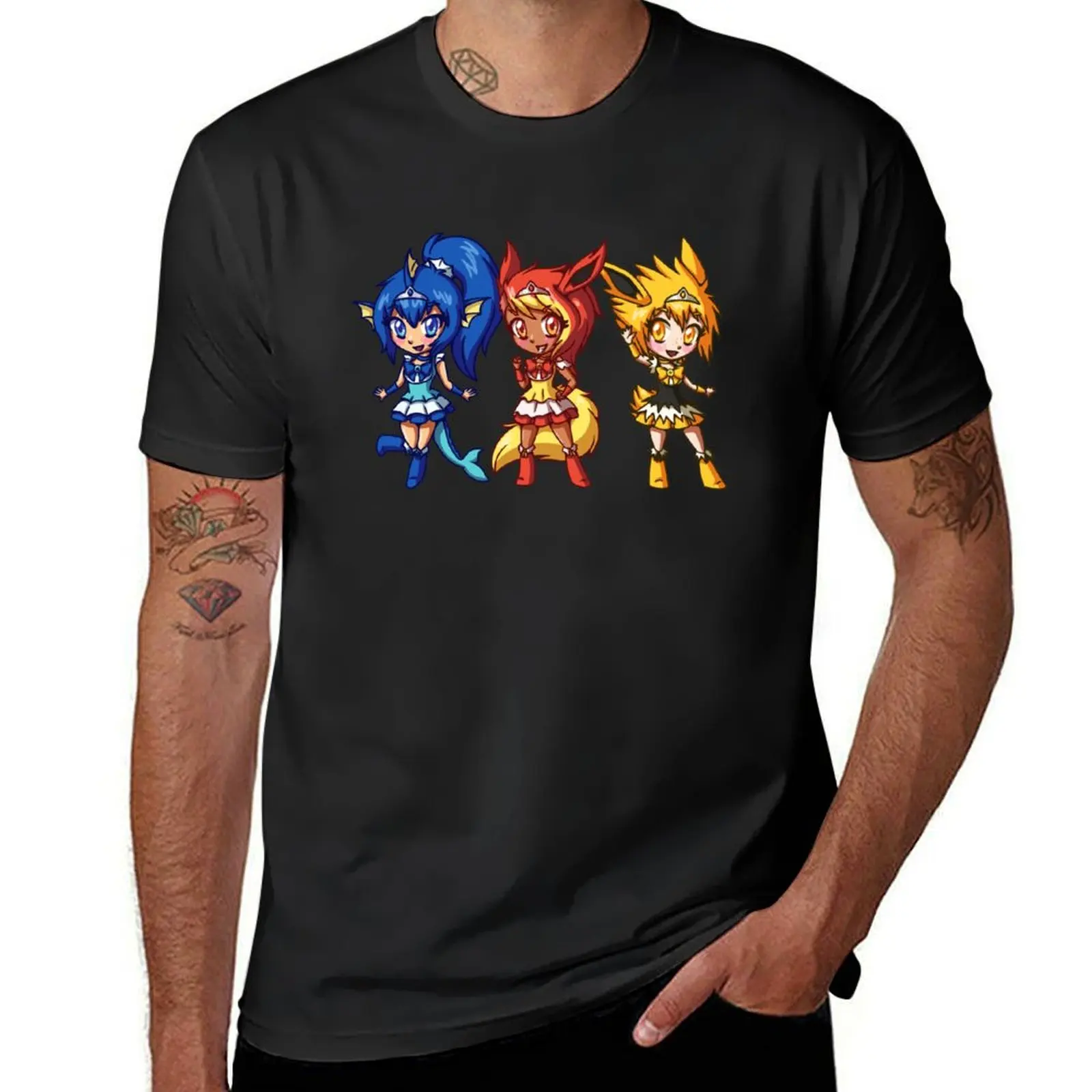 Футболка Eeveelution Squad Gen 1, хлопковые мужские футболки, эстетичная одежда, новое издание, мужские футболки