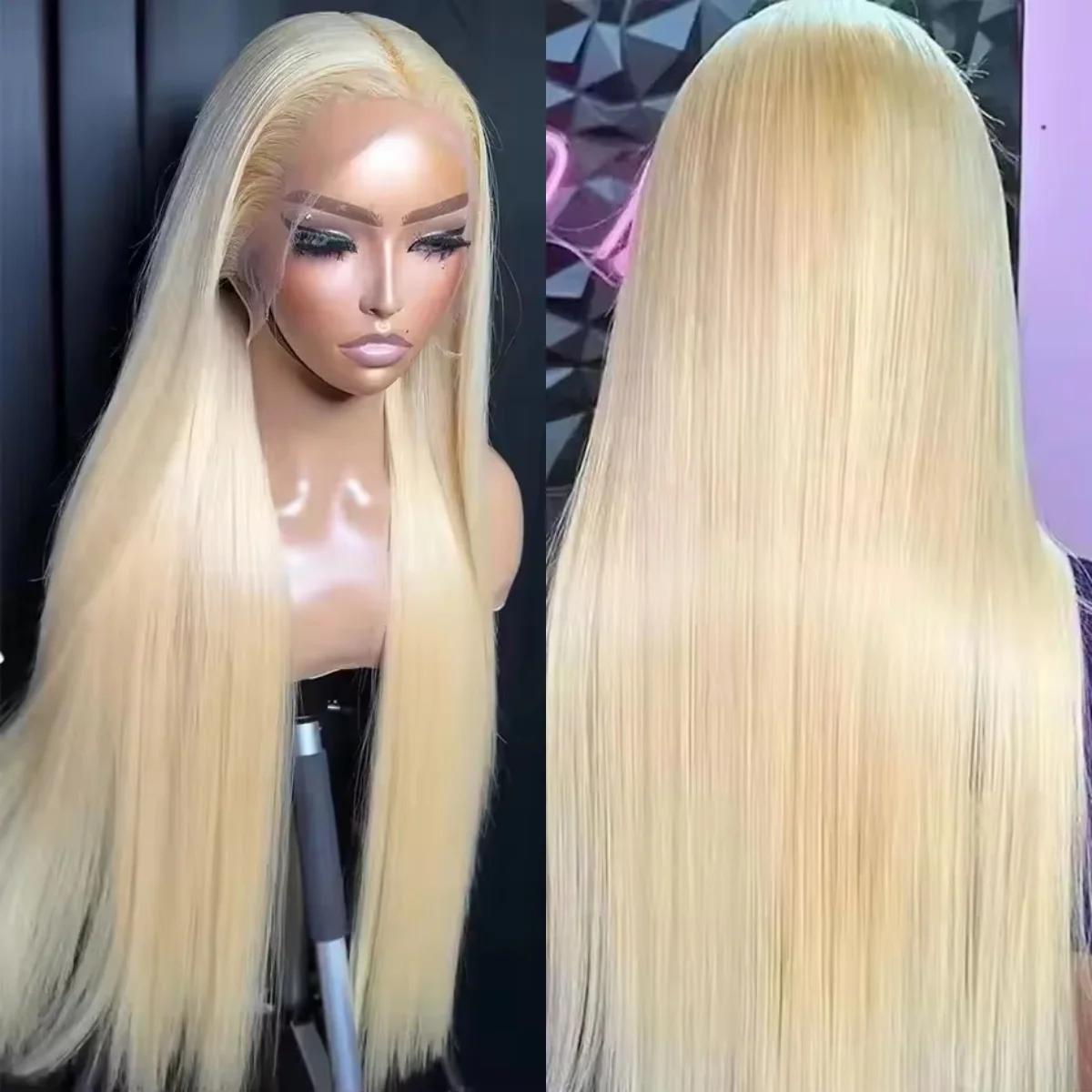 613 Blonde 13x4 HD Synthetic Lace Front Wig Glueless Honey Blonde Synthetic And Blend Preplucked With Baby Hair For Women Party