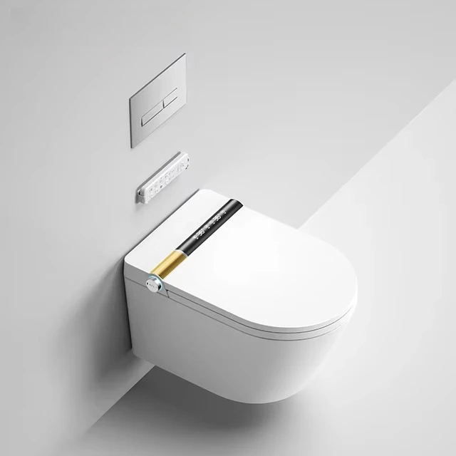 Inodoros-inteligent Luxury P-trap Hotel Home Wall Mounted Inodoros Wc Toilets Wall Hung Intelligent Bathroom Toilet